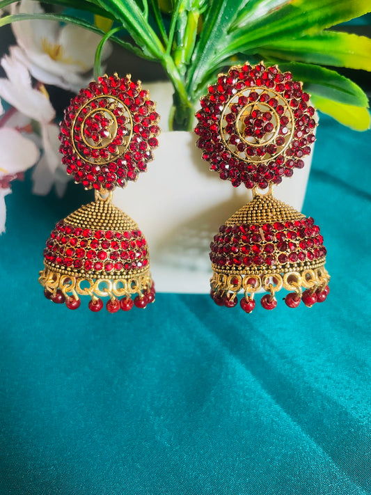 GEETHA RED JHUMKIS