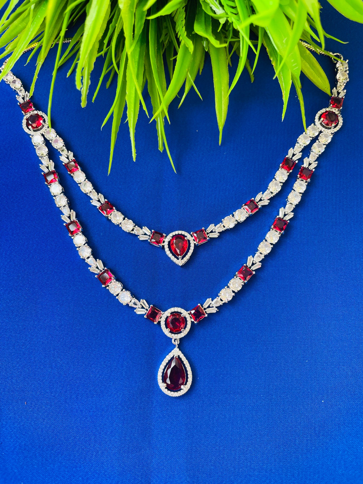 RUBY LAYERED NECKLACE-Elegance140