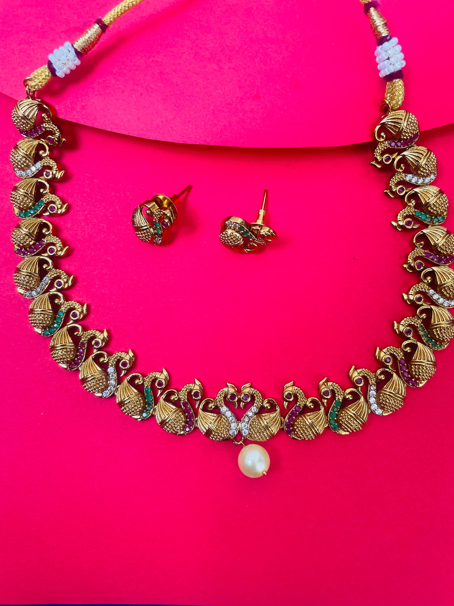 SIYA PEACOCK MULTI NECKLACE