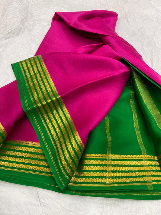 SEMI MYSORE SILK PINK