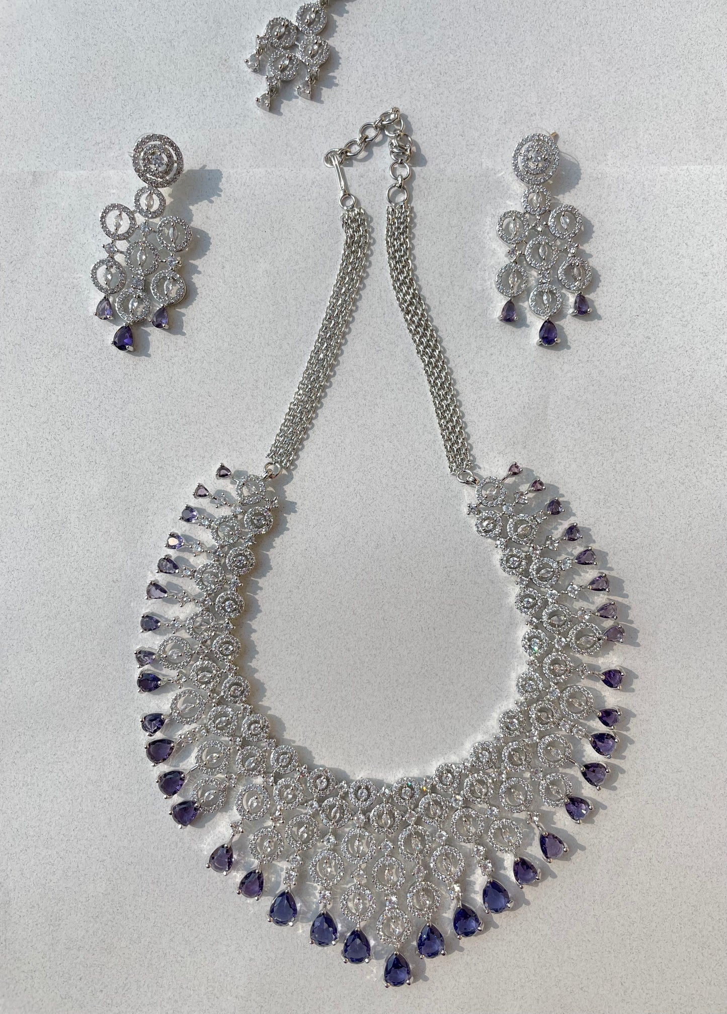 ZIRCONIA BRIDAL NECKLACE SET-Elegance25