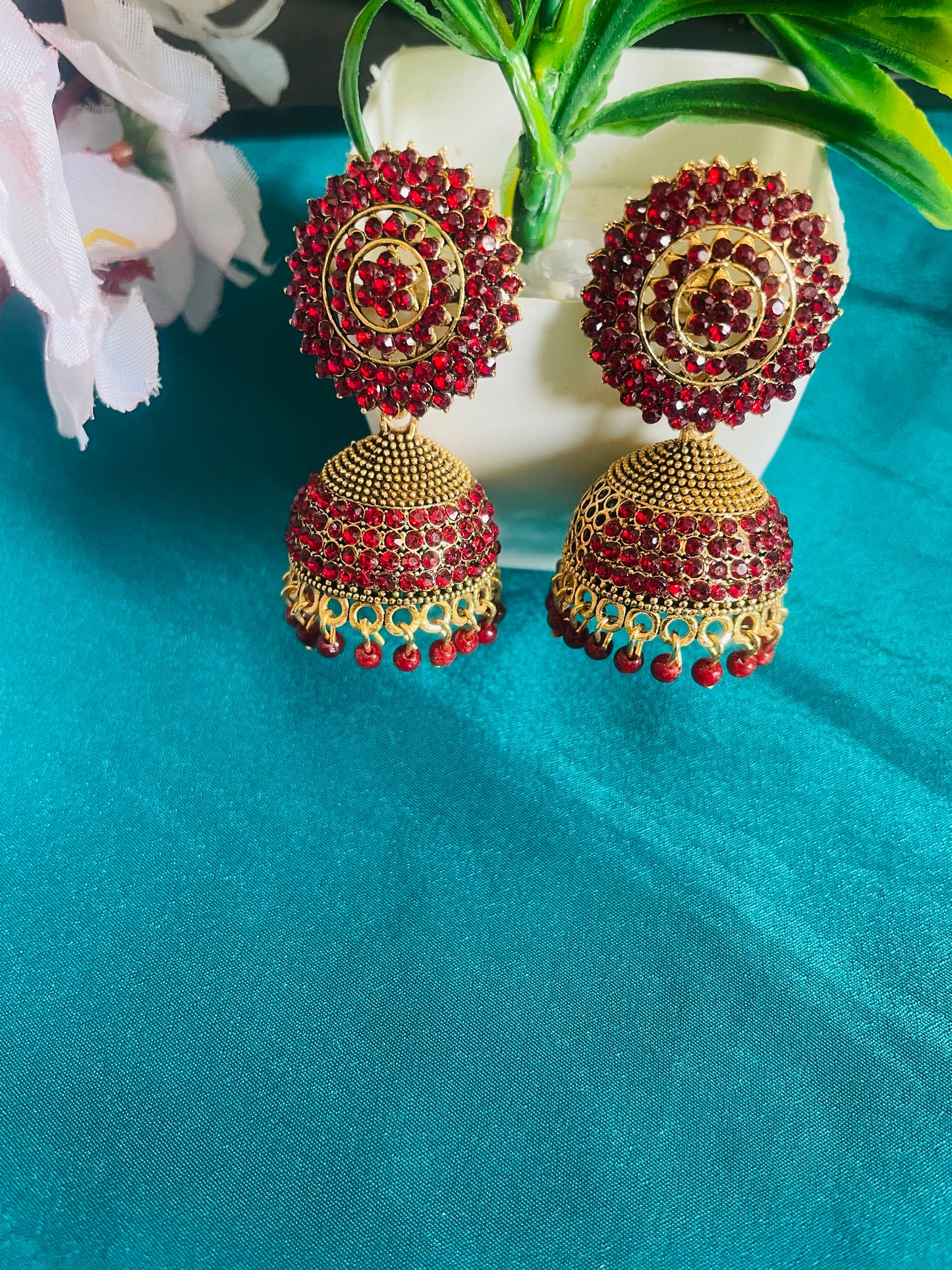 GEETHA RED JHUMKIS
