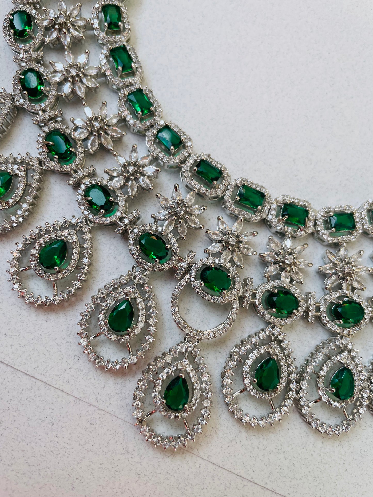 EMERALD BRIDAL NECKLACE SET-Elegance150