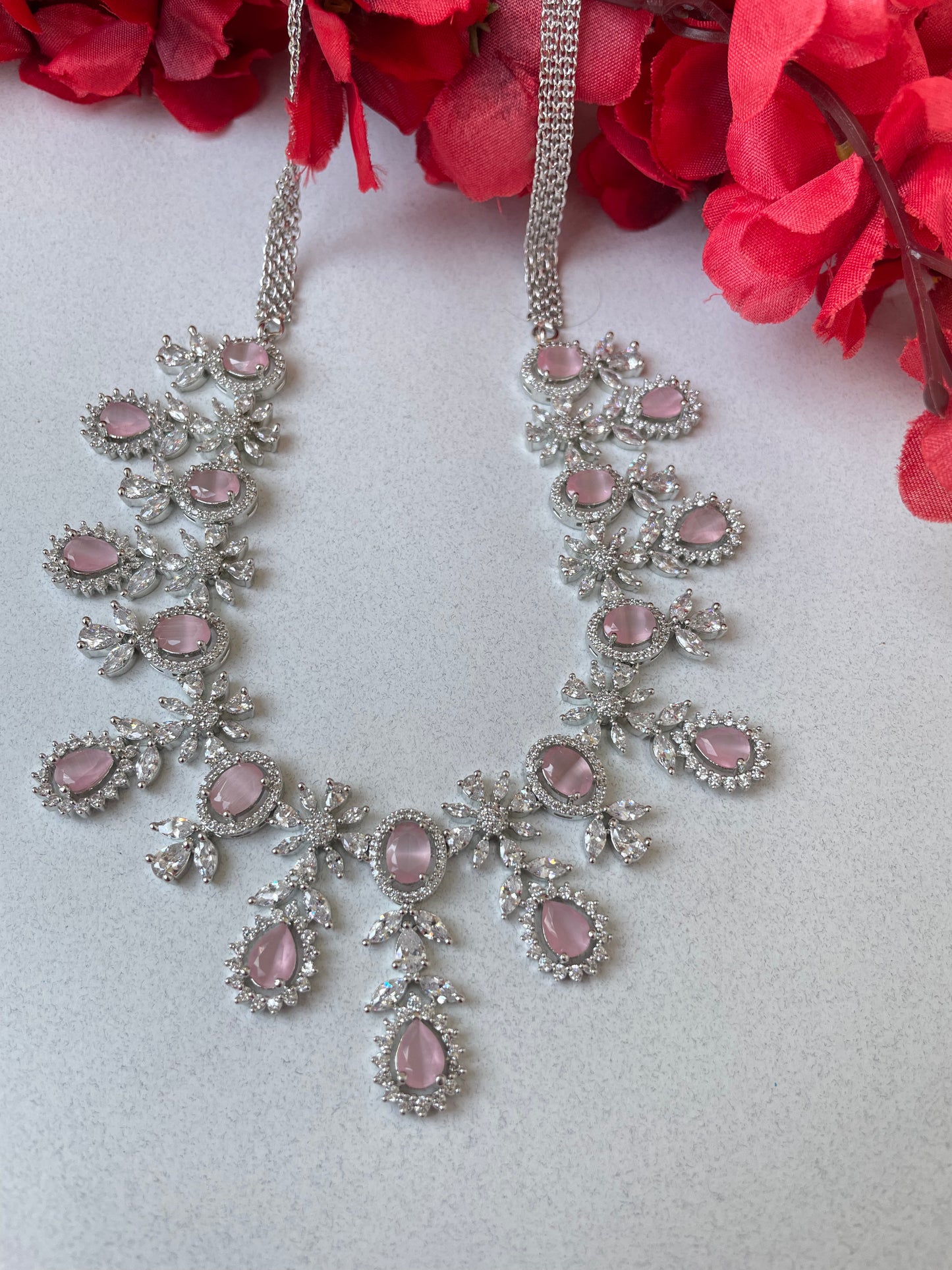 Pink Choker Layer Necklace-Elegance7