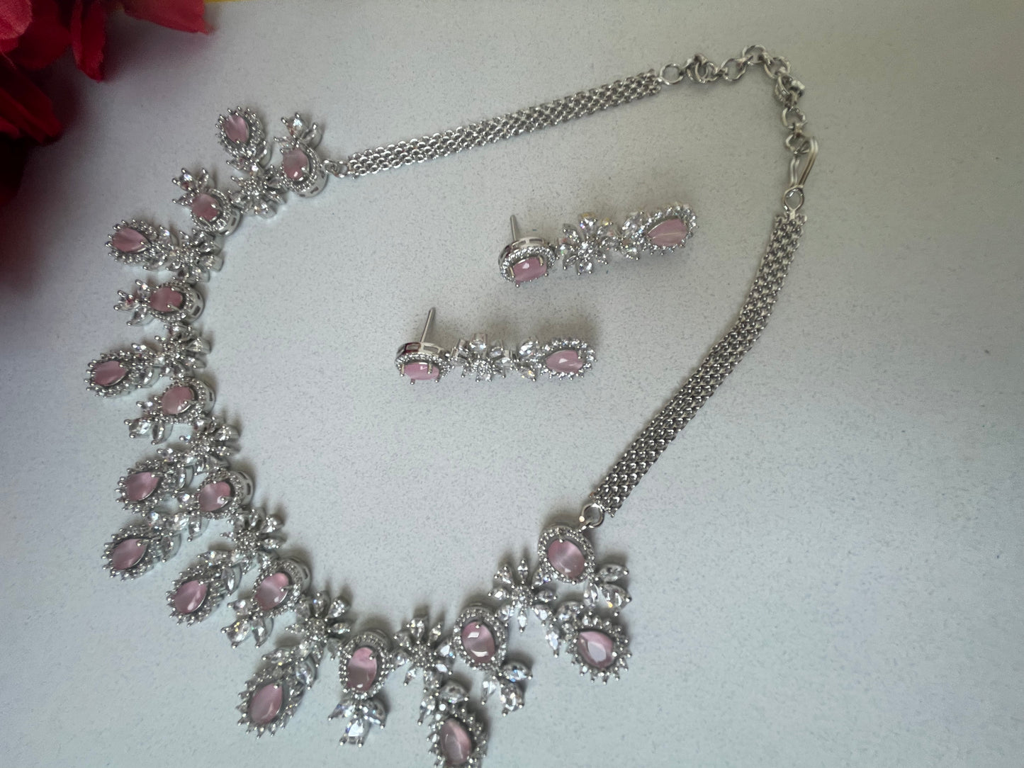 Pink Choker Layer Necklace-Elegance7