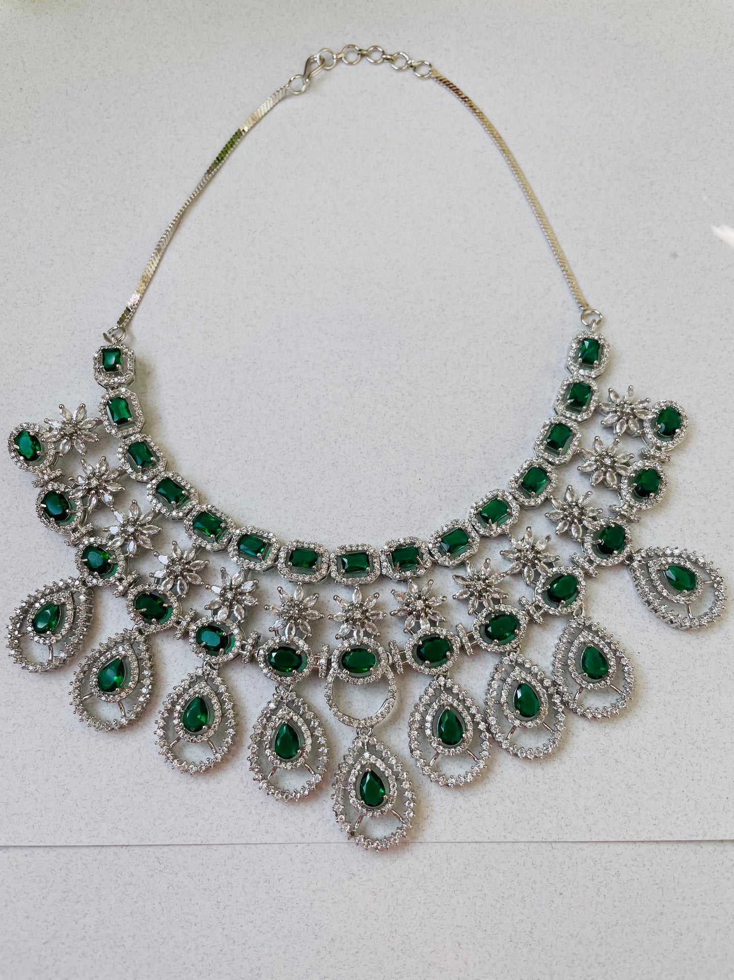 EMERALD BRIDAL NECKLACE SET-Elegance150