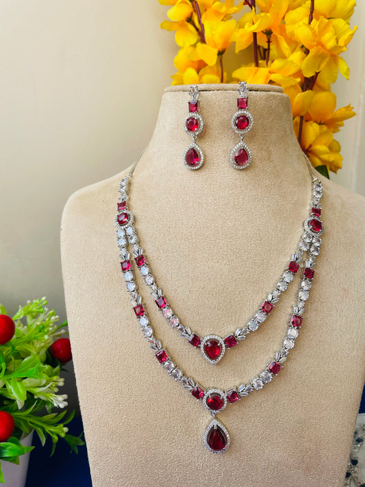 RUBY LAYERED NECKLACE-Elegance140