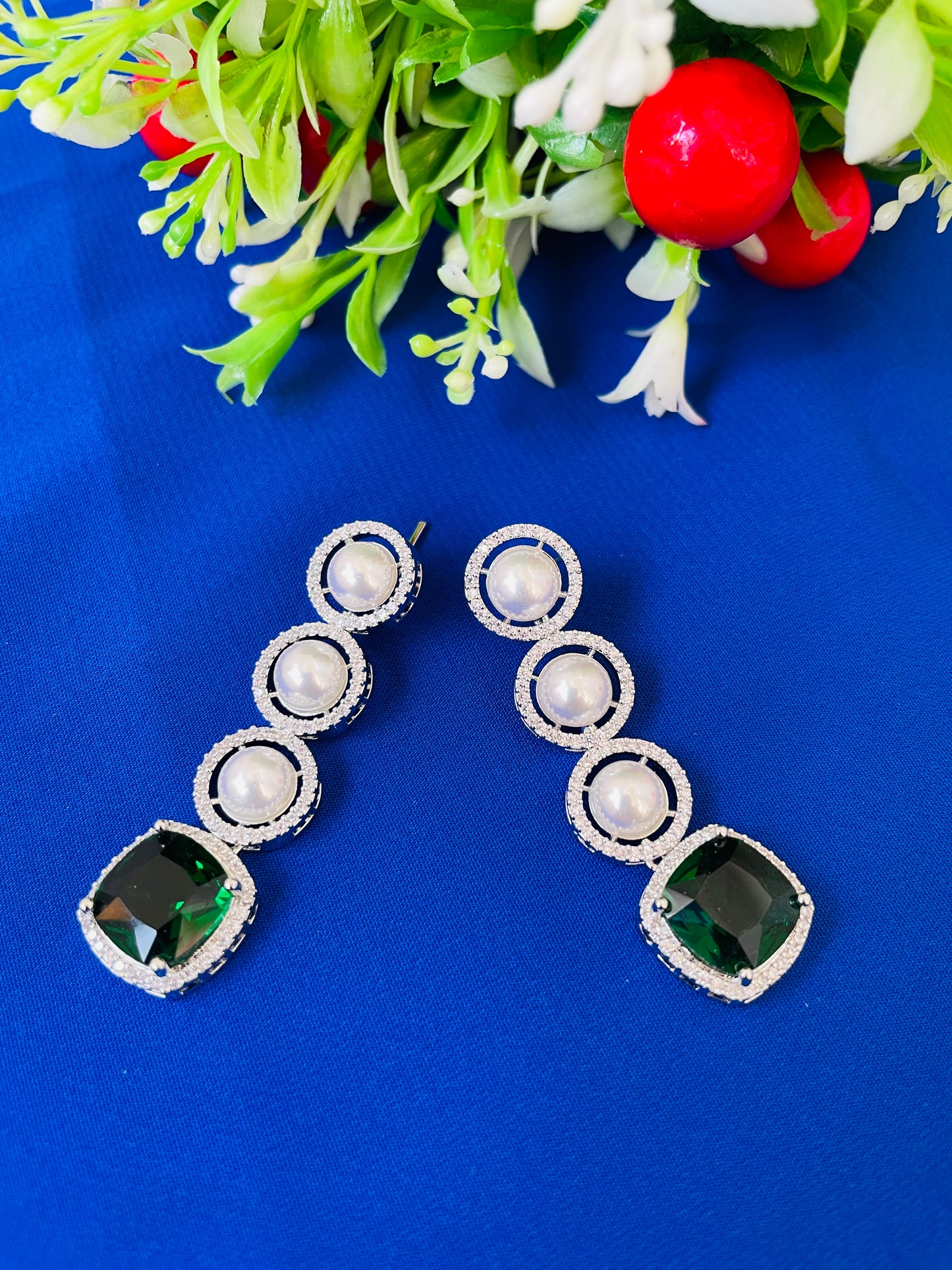 EMERALD BRIDAL NECKLACE SET-Elegance119